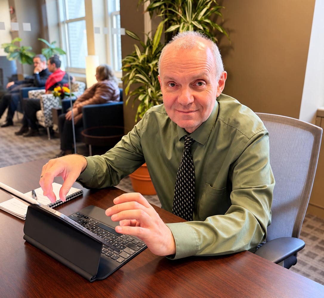 Dr. Zlatin Ivanov, board-certified psychiatrist, in his New York City office.